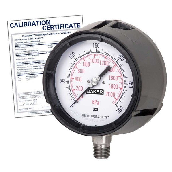 Baker Instruments LF45-1000P-1/4 Pressure Gauge, 0-1000 PSI LF45-1000P-1/4-NIST